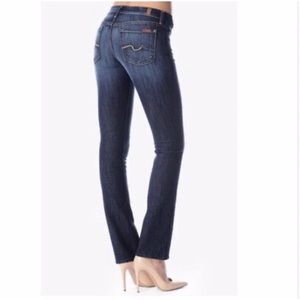 7 For All Mankind Dark Blue Straight Leg Jeans